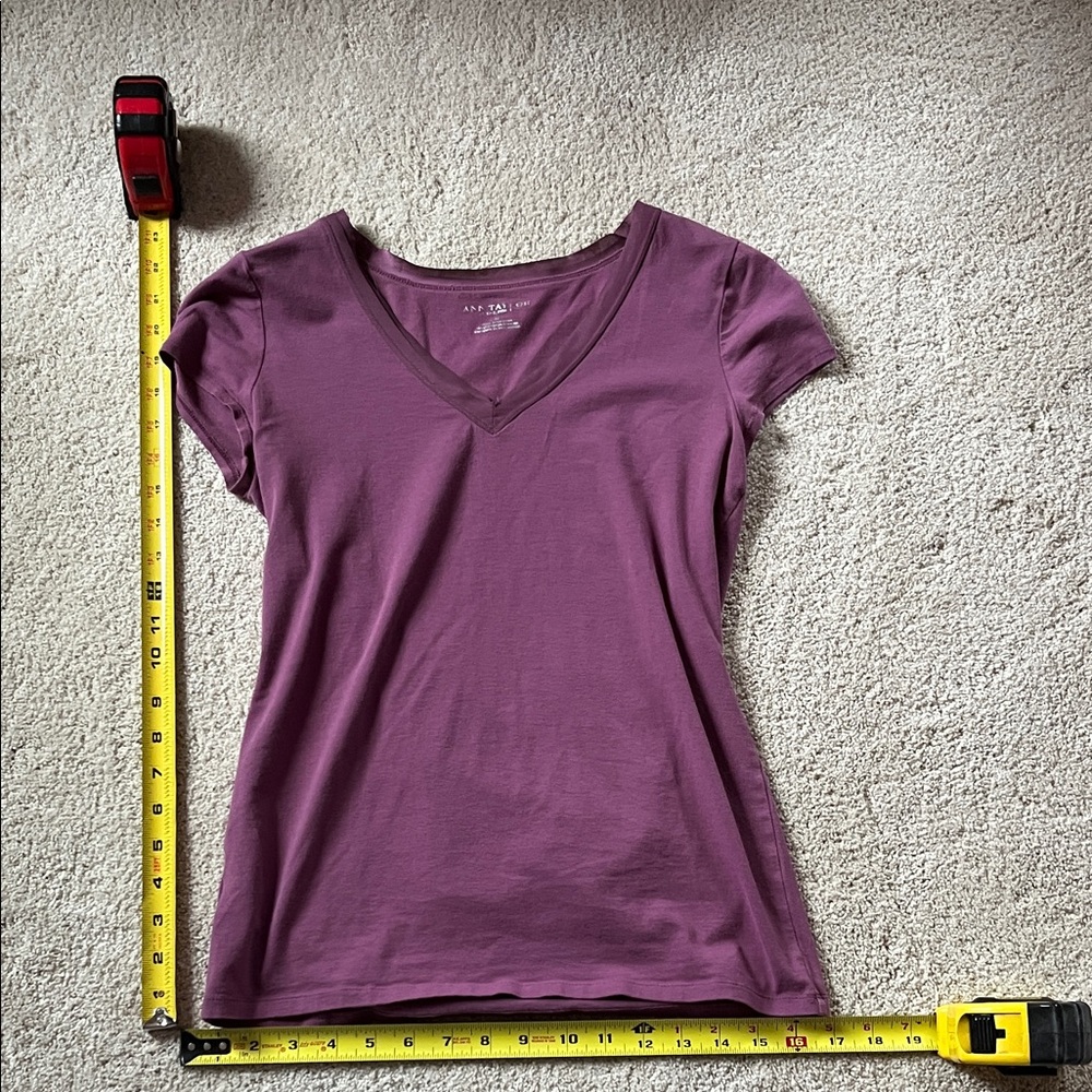 Ann Taylor Short Sleeve Purple Tee
